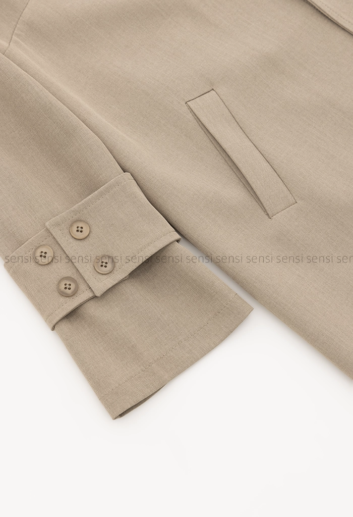 مانتو پشت دکمه آستین بلند کد1005381